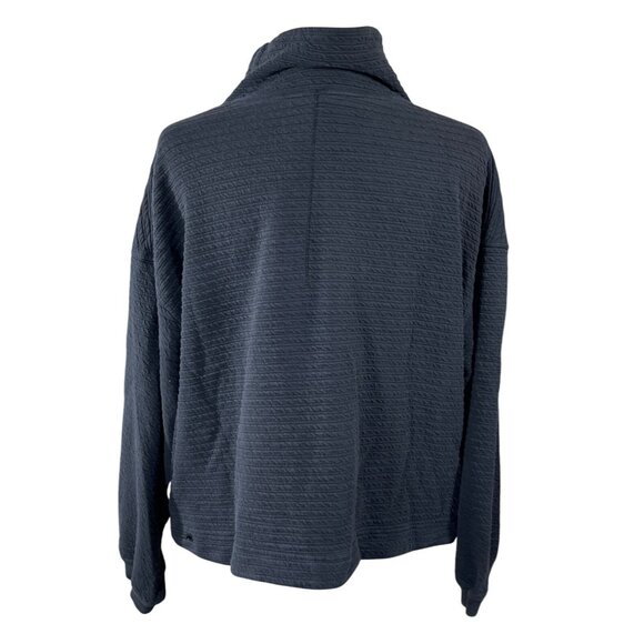 Lululemon Women's Textured Pullover 1/4 Zip Black Size M/L Mock Neck Cropped - Picture 3 of 9